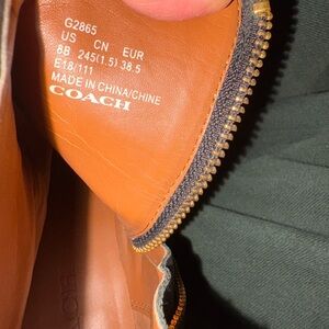 Coach Tan Leather Ankle Boots